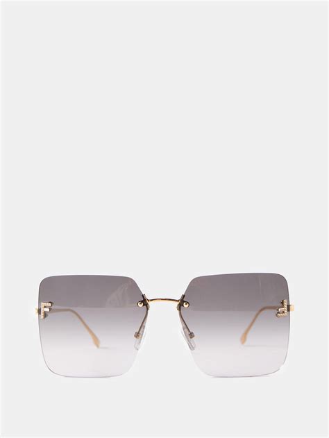 fendi oversized rimless sunglasses|fendi oversized 56mm sunglasses.